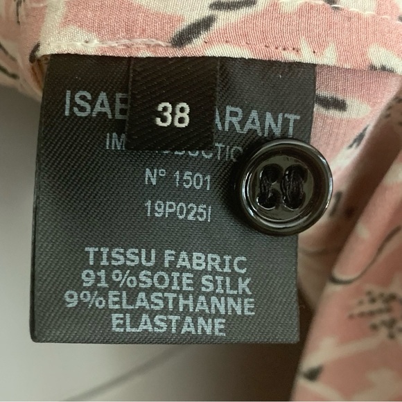 NWT ISABEL MARANT Alexandra Silk Pink Floral Print Midi Wrap Dress Pleated 38/6 - Picture 3 of 16